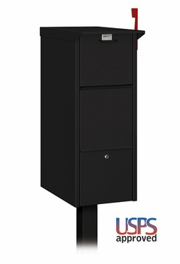 Front and Rear Opening Mail Package Drop Black