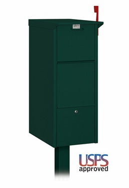 Front and Rear Opening Mail Package Drop Green