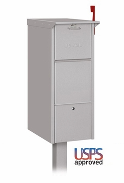 Front and Rear Opening Mail Package Drop Silver