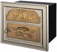 Gaines Classic Faceplate Column Insert Mailbox Almond w/Polished Brass