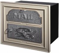 Gaines Classic Faceplate Column Insert Mailbox Almond w/Satin Nickel