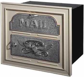 Gaines Classic Faceplate Column Insert Mailbox Almond w/Satin Nickel
