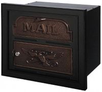 Gaines Classic Faceplate Column Insert Mailbox Black w/Antique Bronze