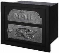 Gaines Classic Faceplate Column Insert Mailbox Black w/Satin Nickel