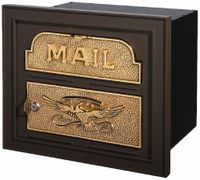 Gaines Classic Faceplate Column Insert Mailbox Bronze w/Polished Brass