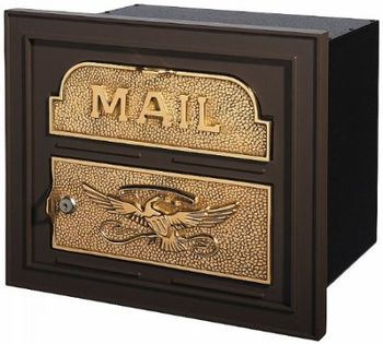 Gaines Classic Faceplate Column Insert Mailbox Bronze w/Polished Brass Gaines Classic Faceplate Column Insert Mailbox Bronze w/Polished Brass