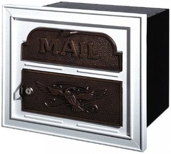 Gaines Classic Faceplate Column Insert Mailbox White w/Antique Bronze Gaines Classic Faceplate Column Insert Mailbox White w/Antique Bronze