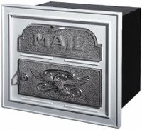 Gaines Classic Faceplate Column Insert Mailbox White w/Satin Nickel