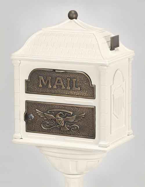 Gaines Classic Victorian Locking Mailbox Almond with Antique Bronze
