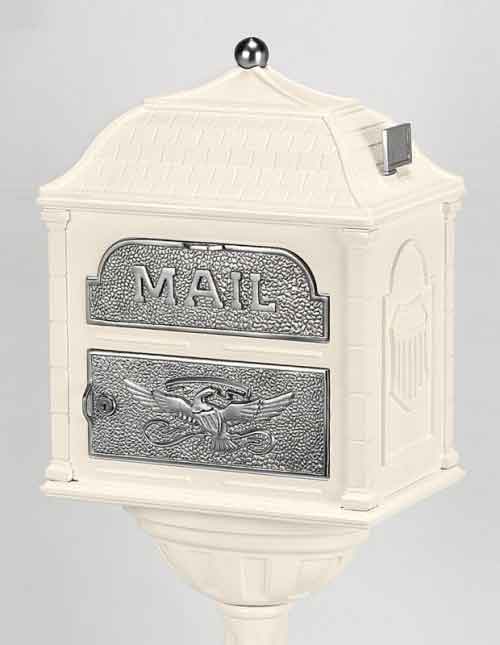 Gaines Classic Victorian Locking Mailbox Almond with Satin Nickel