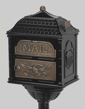 Gaines Classic Victorian Locking Mailbox Black with Antique Bronze