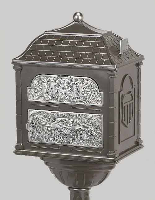 Gaines Classic Victorian Locking Mailbox Metallic Bronze with Satin Nickel