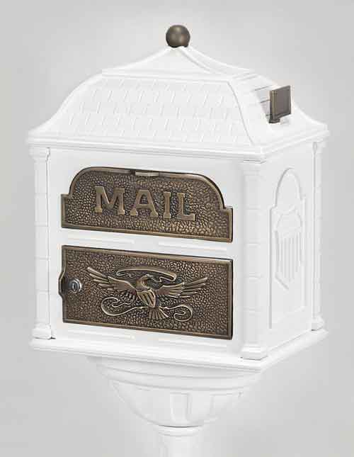 Gaines Classic Victorian Locking Mailbox White and Antique Bronze