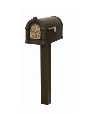 Gaines Keystone Fleur De Lis Mailbox W/Standard Post
