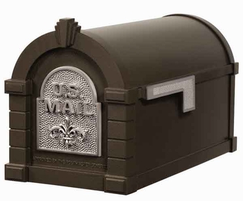 Gaines Keystone Mailbos Bronze with Nickel Fleur De Lis