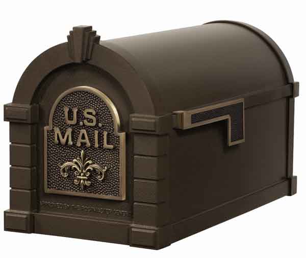 Gaines Keystone Fleur De Lis Mailbox with Standard Post
