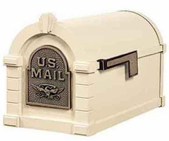 Gaines Keystone Mailbox Original Eagle Series Almond with Antique Bronze