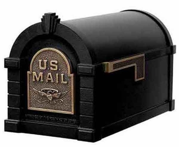 Gaines Keystone Mailbox Original Eagle Series Black with Antique Bronze