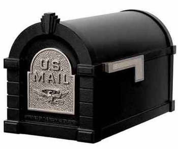 Gaines Keystone Mailbox Original Eagle Series Black with Satin Nickel