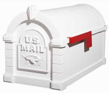 Gaines Keystone Mailbox Original Eagle Series White with White Accents