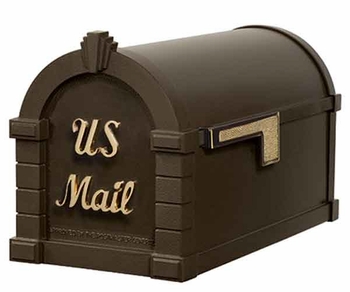 Gaines Keystone Mailbox Signature Series Bronze with Polished Brass