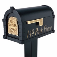Gaines Keystone Fleur De Lis Mailbox with Standard Post