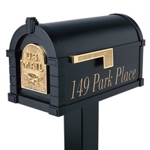Gaines Keystone Fleur De Lis Mailbox with Standard Post
