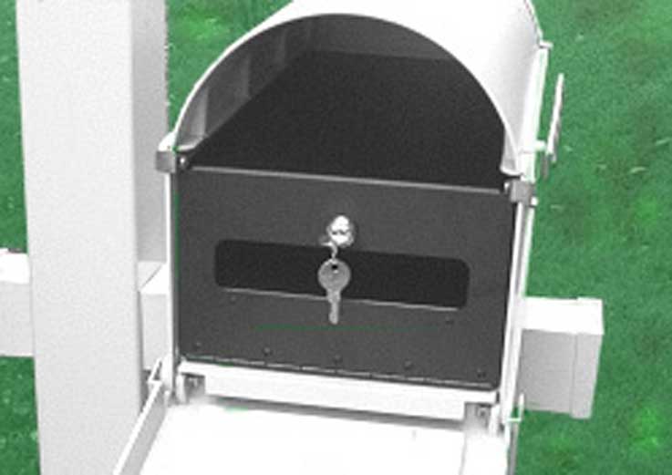 Gaines Keystone Fleur De Lis Mailbox with Standard Post