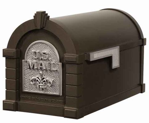 Gaines Keystone Fleur De Lis Mailbox with Standard Post