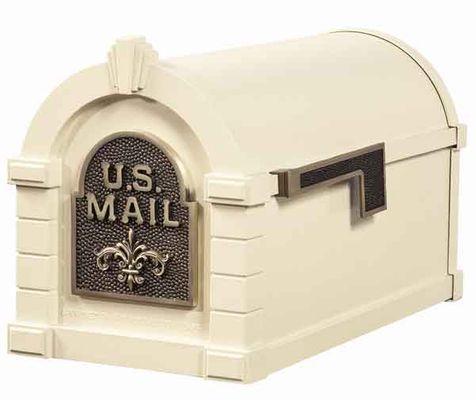 Gaines Keystone Fleur De Lis Mailbox with Standard Post