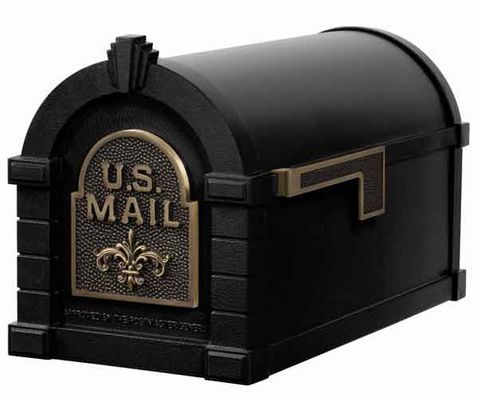 Gaines Keystone Fleur De Lis Mailbox with Standard Post