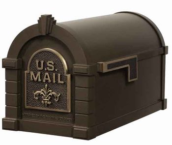 Keystone Mailbox Bronze w/Antique Bronze Fleur De Lis Keystone Mailbox Bronze w/Antique Bronze Fleur De Lis