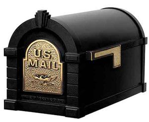 Keystone Mailbox Original Eagle Series Black w/Polished Brass