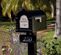 Gaines Keystone Fleur De Lis Mailbox with Standard Post