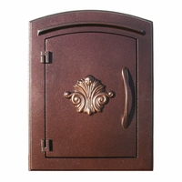 Manchester Antique Copper Column Mailbox Insert Decorative Scroll Door