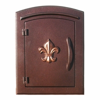 Manchester Antique Copper Column Mailbox Insert Fleur De Lis Door