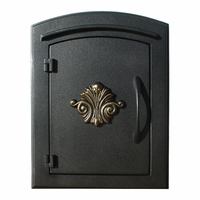 Manchester Black Column Mailbox Insert Decorative Scroll Door