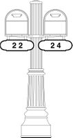 Southern Highlands Double Mailbox and Post