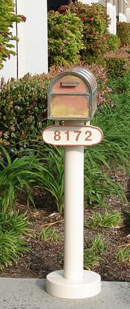 Streetscape Belmont Post with Westchester Mailbox and Address Plaque