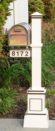 Streetscape Crafstman Post with Westchester Mailbox and Address Plaque Streetscape Crafstman Post with Westchester Mailbox and Address Plaque
