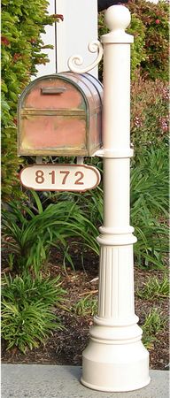 Streetscape Large Oxford Mailbox with Newport Post and Address Plaque