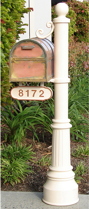 Streetscape Large Oxford Mailbox with Newport Post and Address Plaque