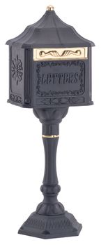 Victorian Colonial Pedestal Mailbox Black