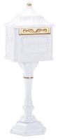 Victorian Colonial Pedestal Mailbox White