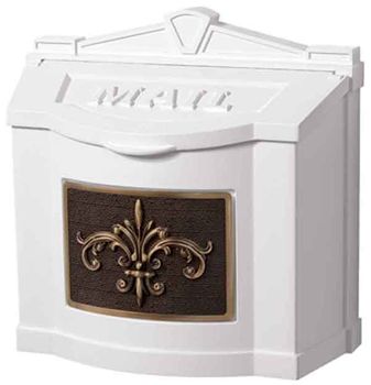 White w/Antique Bronze Fleur De Lis