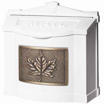 White w/Antique Bronze Leaf