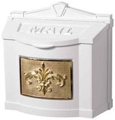 White w/Polished Brass Fleur De Lis