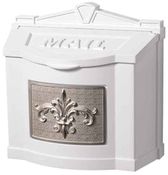 White w/Satin Nickel Fleur De Lis