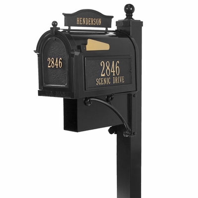 Whitehall Deluxe Mailbox and Post Black Whitehall Deluxe Mailbox and Post Black