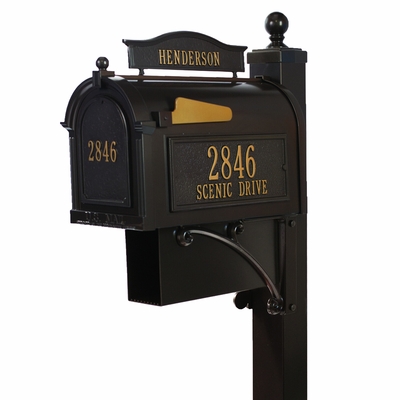 Whitehall Deluxe Mailbox and Post French Bronze Whitehall Deluxe Mailbox and Post French Bronze